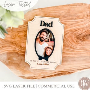 Cornice per foto della festa del papà - Papillon SVG / Regalo per la festa del papà SVG / Regali per il nonno SVG / Glowforge SVG / File laser / Regalo per papà /