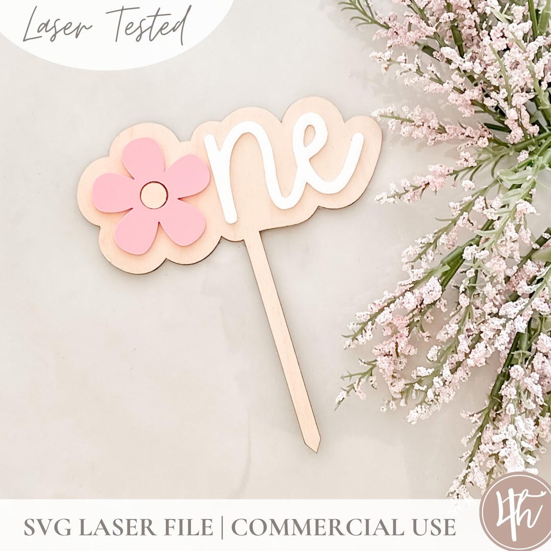 Daisy First Birthday Cake Topper SVG | SVG First Birthday Cake Topper ...