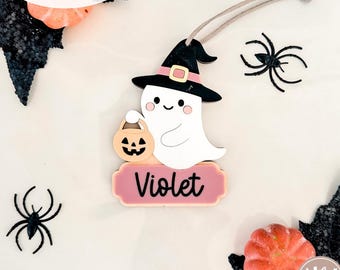 Ghost With Cheeks Halloween Basket Tag SVG | SVG Boo Basket Tag| Personalized Boo Basket Tag | Custom Halloween Tag | Glowforge | Laser File