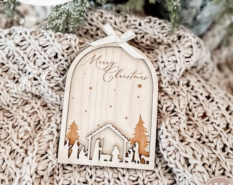 Snow Globe Nativity| Laser Cut Files | Glowforge SVG | Laser Christmas Files SVG  | 3D Wood Ornaments | Wood and Acrylic Cut File