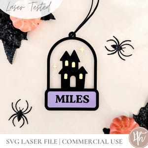 Haunted House Halloween Basket Tag SVG | SVG Boo Basket Tag| Personalized Boo Basket Tag | Custom Halloween Tag | Glowforge | Laser File