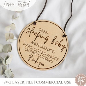 SVG slapende baby bord luide hond | Lasergraveerbestanden | Glowforge-SVG| Glowforge-babyvijlen | Laserbabybestanden