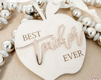 Best Teacher Apple Ornament SVG | Laser Cut File (Digital Download)