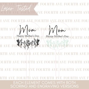 Mother's Day Plant Tag SVG | Mother's Day Gift svg | Family gifts svg | Laser Engrave Files | Laser Score Files | Glowforge svg| Laser Files image 4