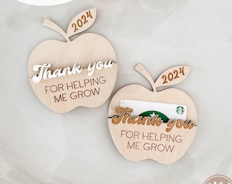Apple Gift Card Holder SVG | Teacher Gift SVG | Daycare worker gift svg | Laser Engrave Files | Glowforge SVG| Coffee Gift Card|  Download