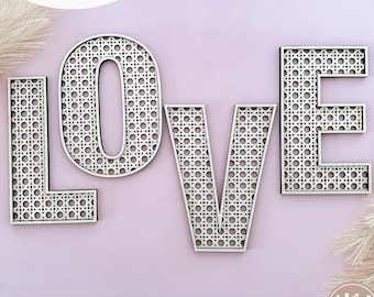 SVG Rattan Letter Alphabet  | SVG Full Alphabet and Numbers| Laser Engrave Files | Glowforge SVG | Laser Files