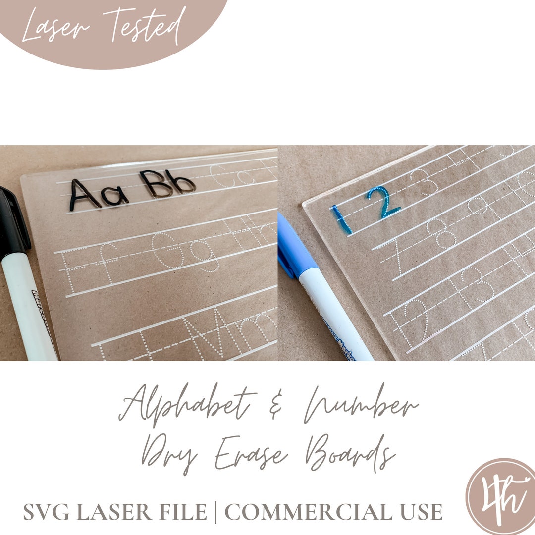 Acrylic ABC and Numbers Tracing Board SVG | Glowforge Laser File - Etsy