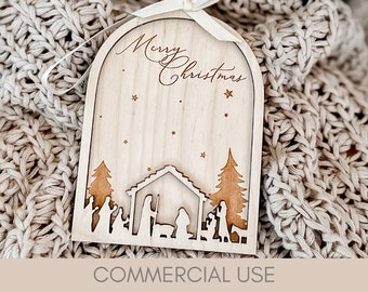 Snow Globe Nativity| Laser Cut Files | Glowforge SVG | Laser Christmas Files SVG  | 3D Wood Ornaments | Wood and Acrylic Cut File