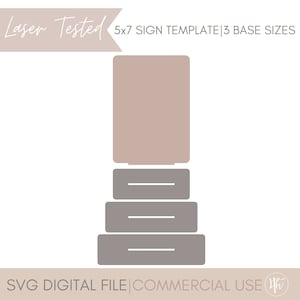 5 x 7 afgeronde rechthoek tekensjabloon SVG | Tabelnummers svg | Rechthoek bruiloft teken svg | Zakelijk bord SVG| Glowforge-svg| Laserbestanden
