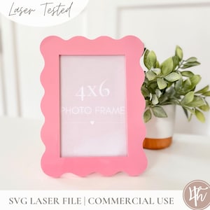 Ausgebogter 4x6-Fotorahmen SVG | Magnetischer Fotorahmen svg | Laser Bilderrahmen svg | Glowforge svg | Laserdateien |
