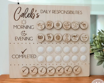 Responsibility board Weekly Checklist SVG | Kids Chore Chart svg | Kids Checklist| Daily Task| Engrave Files | Glowforge SVG | Digital Svg