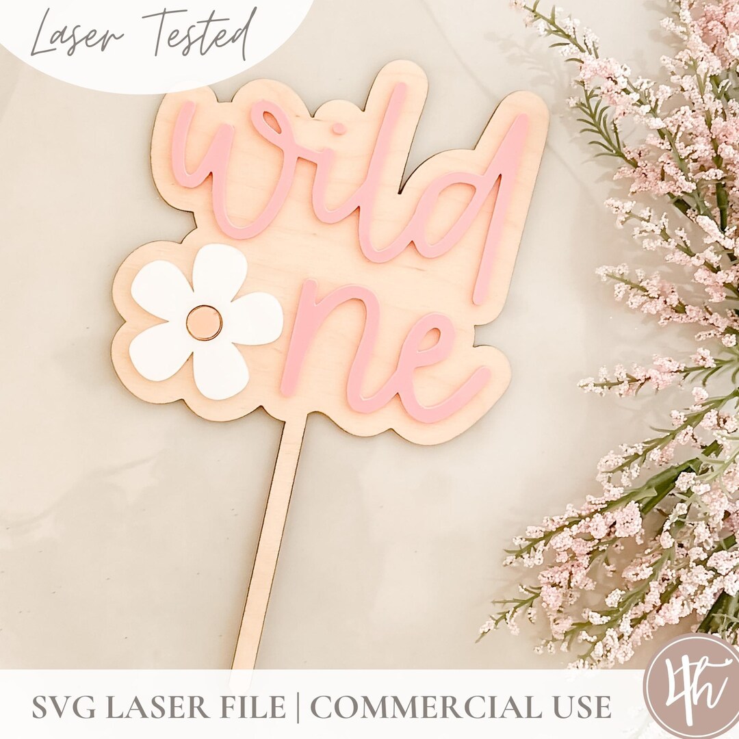 Daisy Wild One Cake Topper SVG | SVG First Birthday Cake Topper ...
