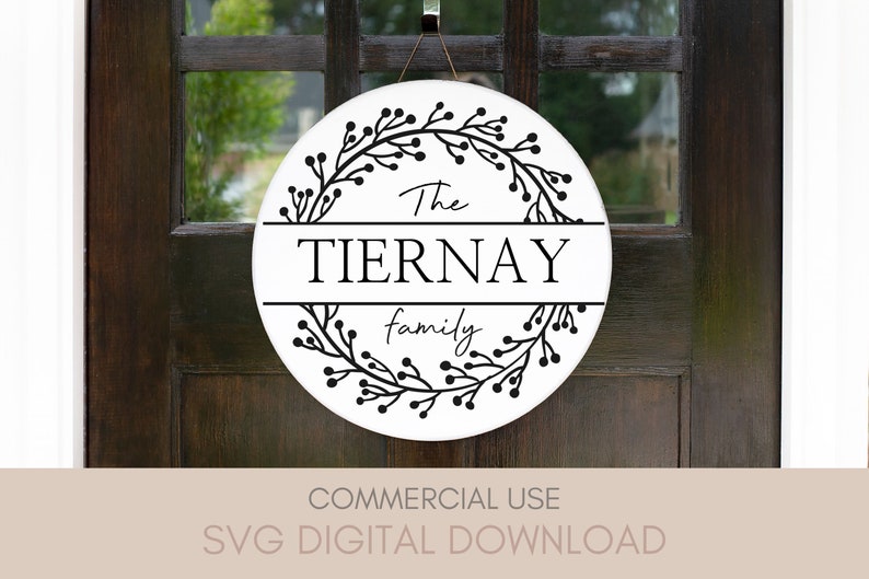 Family Name Wreath Sign SVG Farmhouse Svg Welcome Svg - Etsy