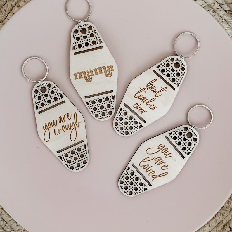 Cane Motel Keychain SVG SVG Rattan Keychain Laser Engrave Etsy