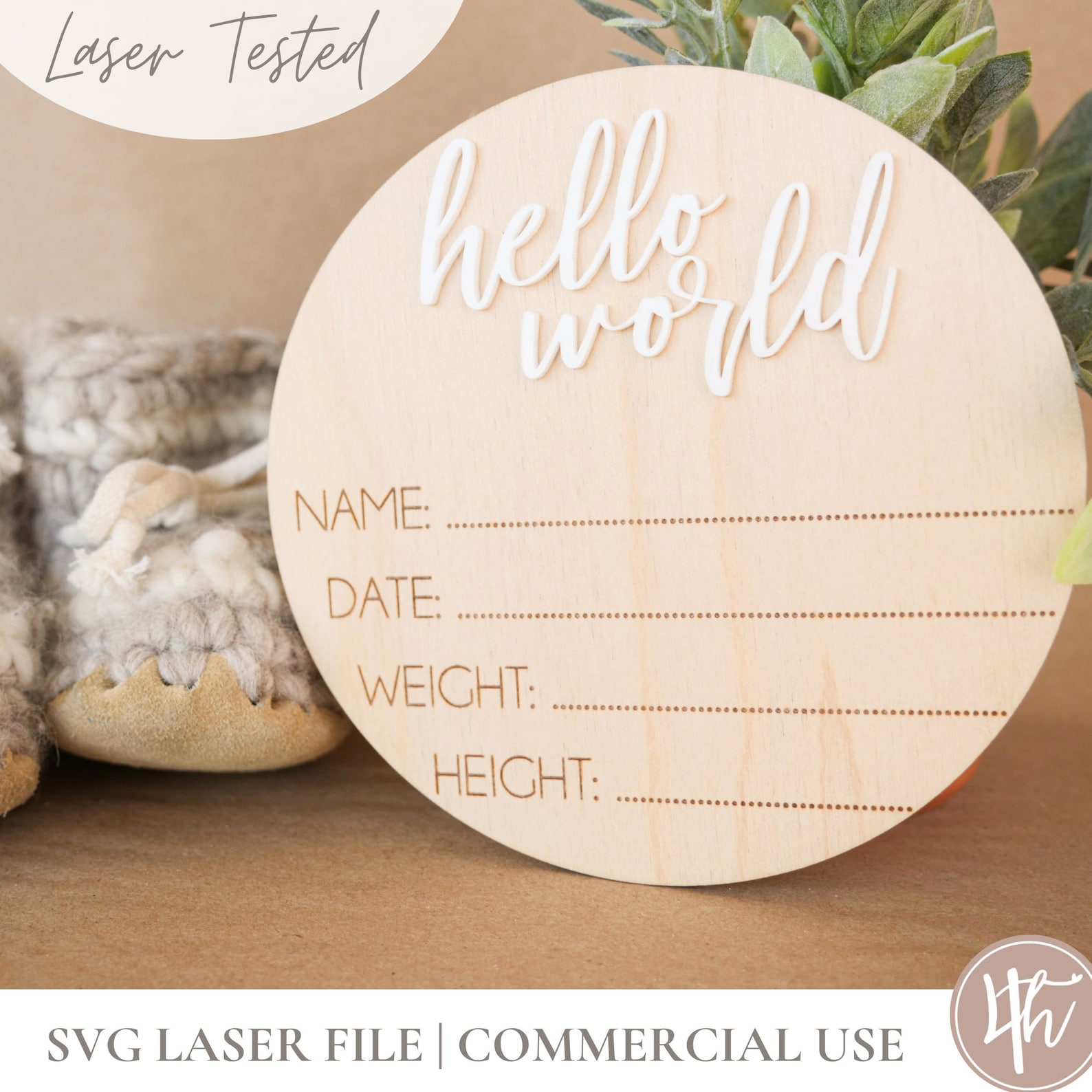 Baby Announcement SVG | Hello World Birth Stats Sign (glowforge Cut ...