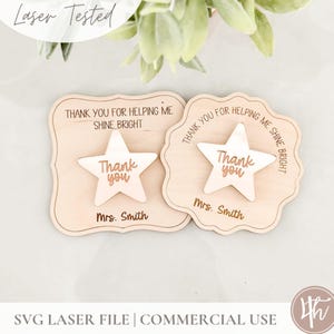 Leraarmagneet - glans helder - kleine SVG | Kinderopvang werknemer cadeau svg | Laserbestanden | Glowforge| Studentencadeau |  Gepersonaliseerd | Docentencadeau