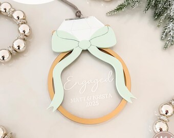 Engagement Ornament SVG| Personalized| Laser Cut | Glowforge SVG | Laser Christmas | Wood Acrylic File | Engagement Ornament SVG