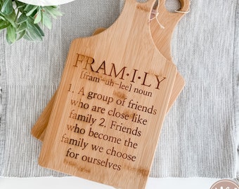 Framily SVG File | Cutting Board SVG File | Glowforge | Cut Files | Digital Download| Gifts for Friends| House Warming | Charcuterie Board