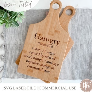 Hangry SVG File | Cutting Board SVG | Glowforge | Cricut | Silhouette | Cut Files |Digital Download