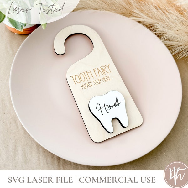 Tooth Fairy Laser File| Tooth Fairy Door Hanger SVG File| Laser Engrave Files | Glowforge SVG | Laser Files | Door Hanger File