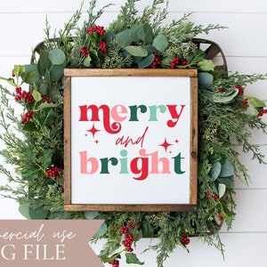Merry and Bright svg | Christmas svg | Holiday svg | Christmas Quote svg | Christmas Sign svg | Holiday svg|Instant download svg|png