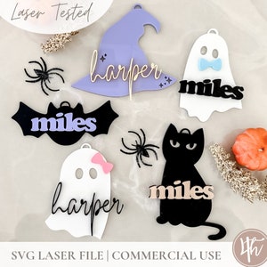 Étiquette de panier d'Halloween SVG | Étiquette SVG Boo Basket | Étiquette personnalisée Boo Basket | Étiquette d'Halloween personnalisée | Glowforge SVG | Lime laser