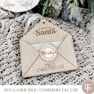 Adornos de lista de Navidad: 2 diseños/Archivos cortados con láser/SVG de Glowforge/Archivos navideños SVG para láser/Adornos de madera 3D/Archivo cortado de acrílico y madera