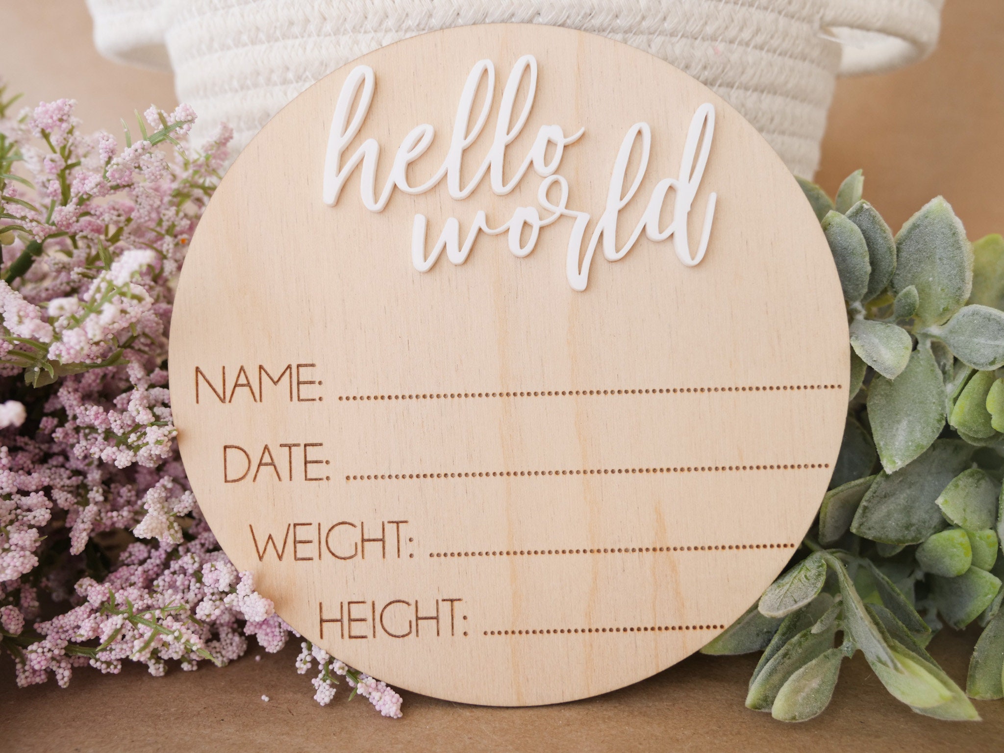 Baby Announcement SVG | Hello World Birth Stats Sign (glowforge Cut ...