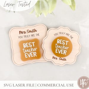 Aimant pour enseignant - Meilleur enseignant - Petit SVG | Cadeau d'employée de garderie svg | Fichiers laser | Forgelumineuse| Cadeau étudiant |  Personnalisé | Cadeau éducateur