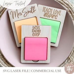 Leraar cadeau post-it notitiehouder svg | Leraar cadeau SVG | Kinderopvang werknemer cadeau svg | Bestanden lasergraveren | Glowforge SVG| Planttag | Downloaden
