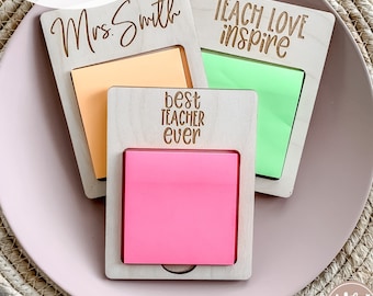 Teacher Gift sticky note holder svg | Teacher Gift SVG | Daycare worker gift svg | Laser Engrave Files |Glowforge SVG| Plant Tag | Download