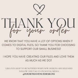 May include: Thank you for your order. We know that you have a lot of options when it comes to digital files, so thank you for choosing to support our small business! I hope you have creating our files and love them as much as we do! Like our shop to be notified when new designs are released. Follow and tag us on social media @FOURTHAVENUEDESIGNS