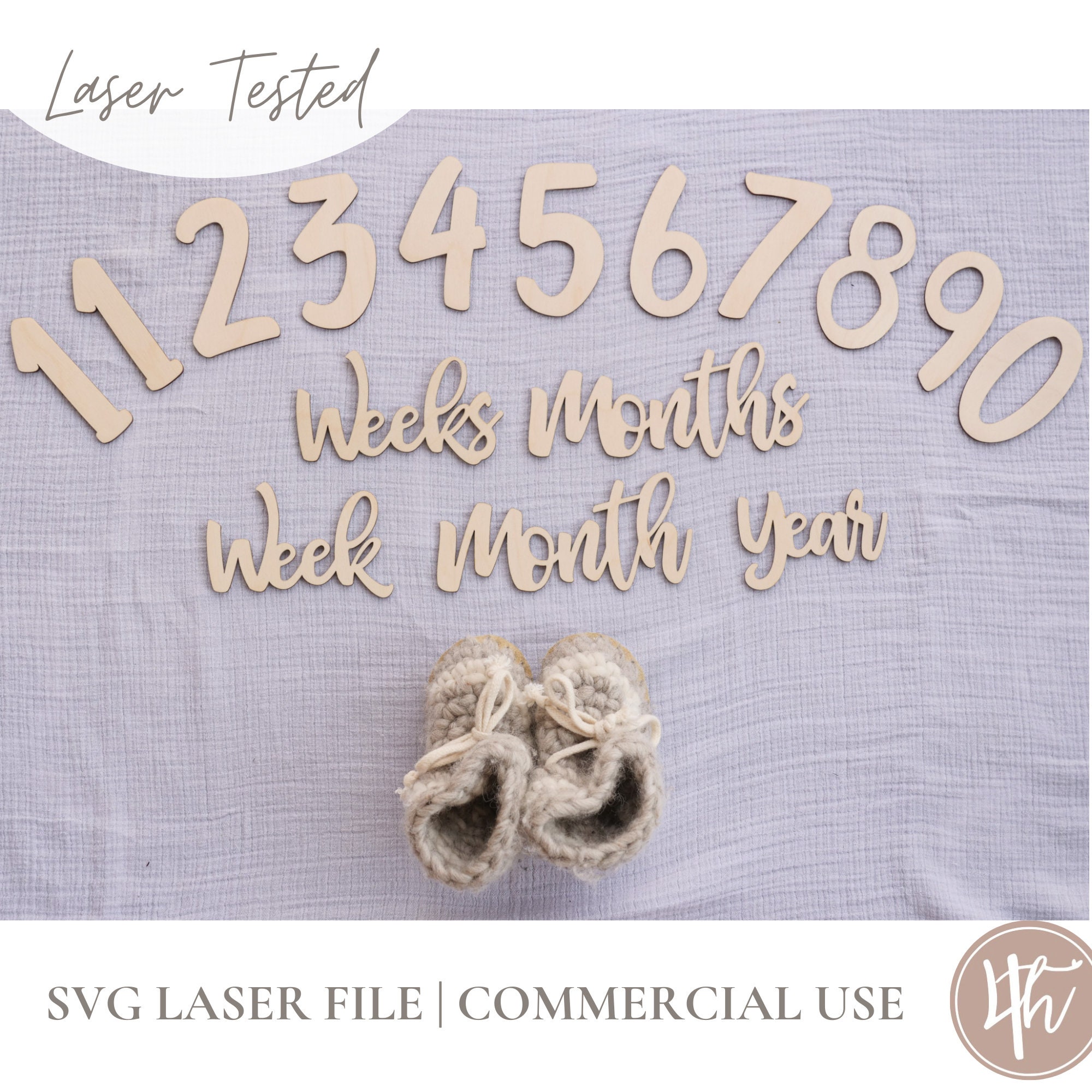 Baby Milestone Number Markers | Glowforge Laser Cut File (digital ...
