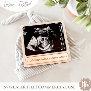 Oh bébé échographie aimant pour réfrigérateur SVG | Prochainement svg | Faire-part de bébé svg | Svg Glowforge | Fichiers laser | Faire-part de grossesse SVG
