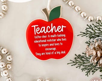 Teacher Apple Quote Ornaments | Laser Engrave Files | Glowforge Christmas SVG| Glowforge SVG | Laser Christmas Files | Gift For Teachers