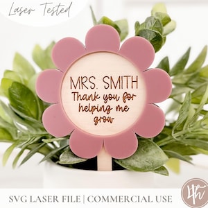 Etiqueta de planta para maestro de flores SVG / Regalo para maestro SVG / Regalo para trabajador de guardería SVG / Archivos de grabado láser / Glowforge SVG / Etiqueta de planta / Maestro SVG /