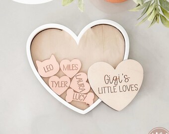 Magnete Family Hearts per mamma e nonna SVG / Regalo per la festa della mamma svg / Regali per la nonna svg / File per incisione laser / Glowforge svg