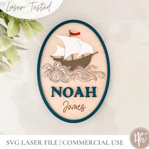 signe de nom de voilier vintage SVG | Signe SVG nouveau-né | Glowforge SVG | Fichiers laser | Idées cadeaux pour baby shower | Panneau nominatif marin|