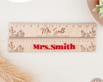 Wildflower Teacher Ruler svg | Teacher Gift SVG | Daycare worker gift svg | Laser Engrave Files |Glowforge SVG | Download