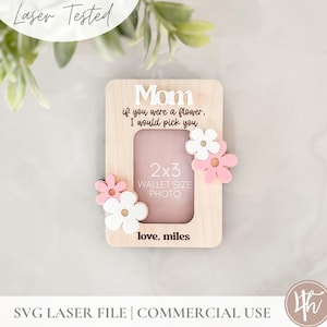 Imán de foto para refrigerador SVG Pick you / Regalo del día de la madre svg / Marco de fotos tamaño billetera svg / Glowforge svg / marco de fotos svg archivo láser