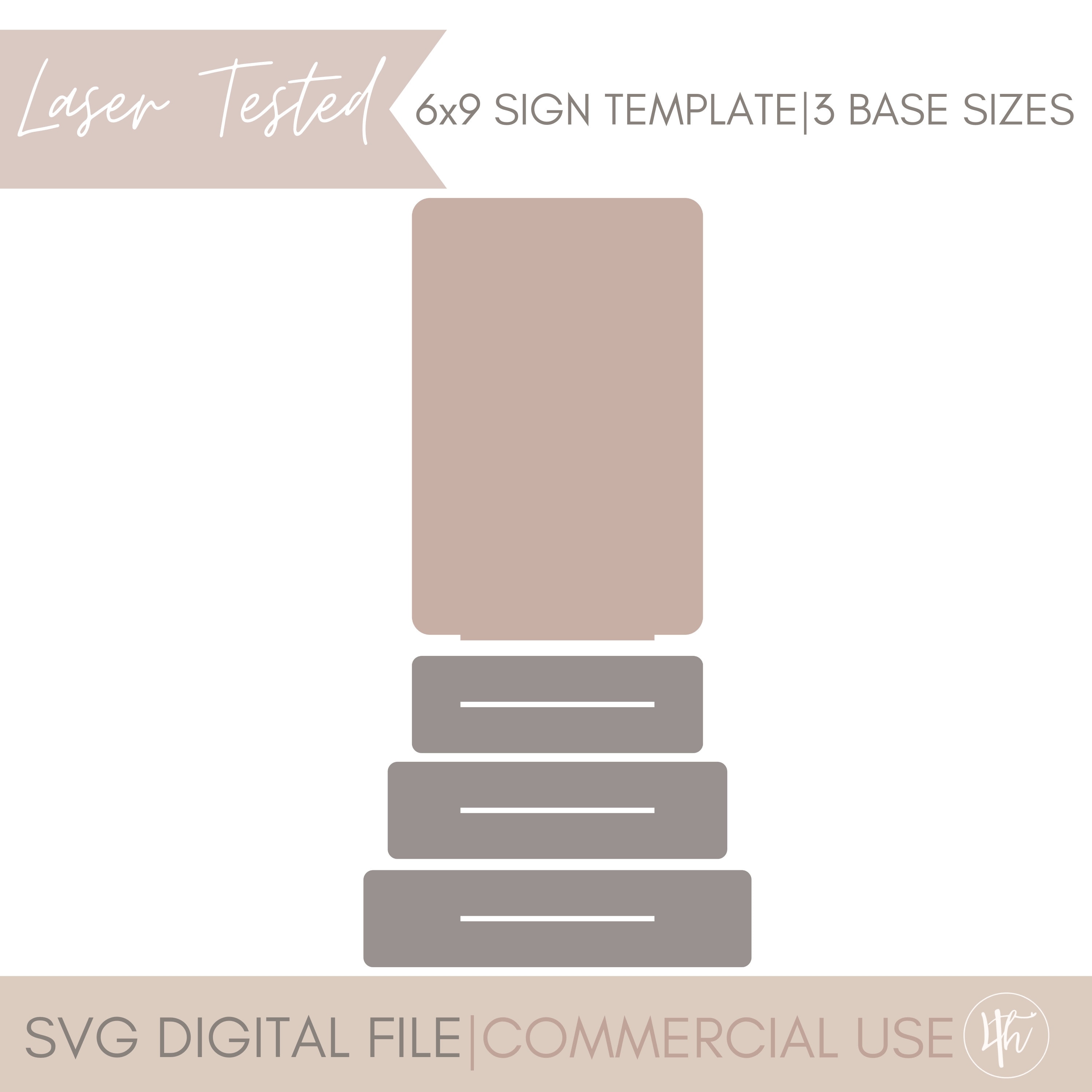 6x9 Rounded Rectangle Sign Template SVG | Table Numbers Svg | Rectangle ...
