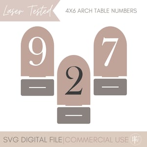4x6 Table Numbers SVG | Wedding Sign svg | Arch Acrylic Wedding Sign SVG| Glowforge svg| Laser Files
