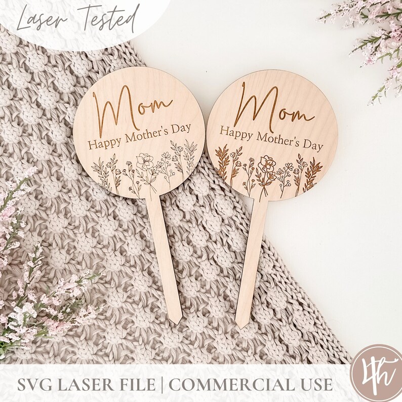 Mother's Day Plant Tag SVG | Mother's Day Gift svg | Family gifts svg | Laser Engrave Files | Laser Score Files | Glowforge svg| Laser Files image 2