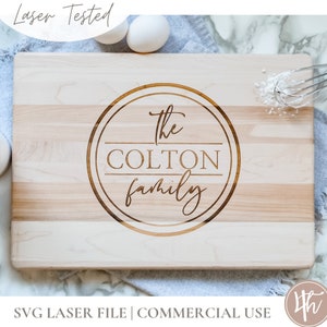 Family Name Cutting Board SVG | Cutting Board SVG | Glowforge | Cricut | Silhouette | Digital Download| Wedding Gift| Charcuterie Board svg