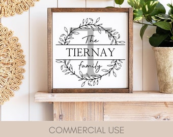 Family Name Wreath SVG | Farmhouse Welcome Sign (Digital Download)