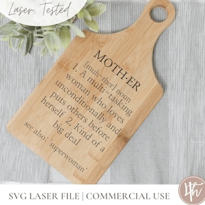 Mother Definition Cutting Board Arquivo SVG | Arquivo SVG Cutting Board | Glowforge | Arquivos de corte | Download digital