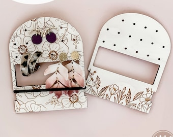 Floral Travel Earring Holder SVG | Laser Cut Files, Jewelry Stands (Digital Download)