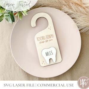 Lime laser fée des dents | Fichier SVG d'accroche-porte fée des dents | Fichiers de gravure laser | Glowforge SVG | Fichiers laser | Lime pour accroche-porte