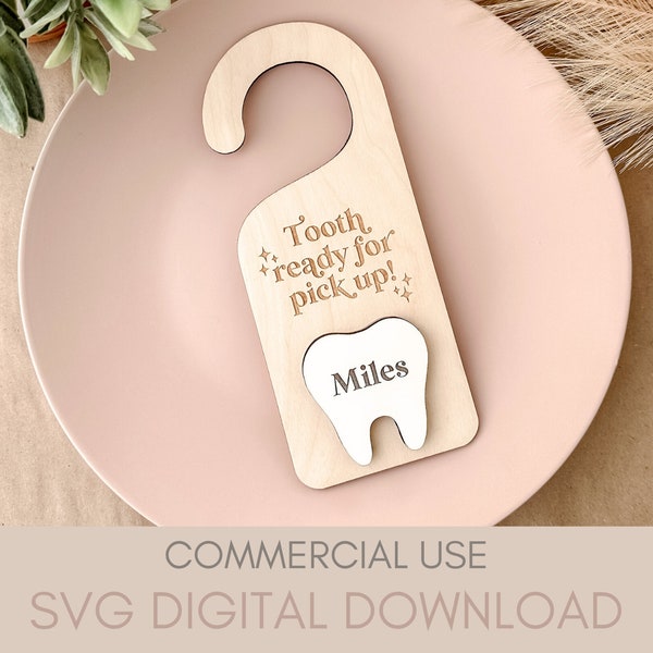 Tooth Fairy Laser File| Tooth Fairy Door Hanger SVG File| Laser Engrave Files | Glowforge SVG | Laser Files | Door Hanger File