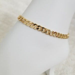 11" Curb Chain Anklet bracelet | gold chain anklet | thick chain gold anklet bracelet | gold anklet | chain anklet | plus size anklet